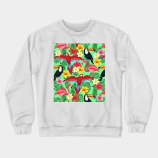 Tropical Birds and Flowers Crewneck Sweatshirt